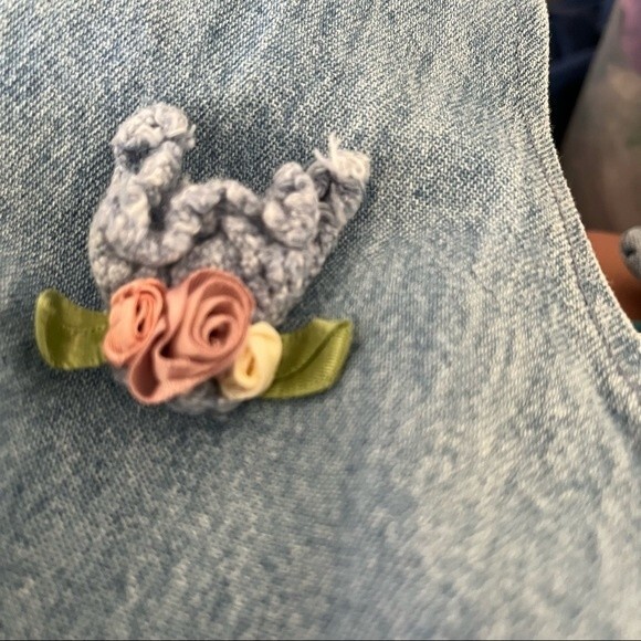 ALEXANDRA LEE Denim Jean Dress VINTAGE 80’s Light Blue White VINTAGE Size 10 - Picture 6 of 9